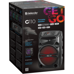 GŁOŚNIK DEFENDER G110 BLUETOOTH 12W LED/BT/FM/TF/USB/AUX