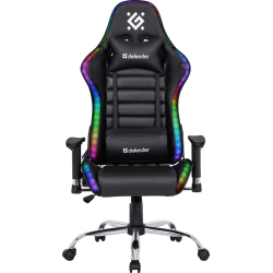 FOTEL DEFENDER ULTIMATE CZARNY RGB PODŚWIETLENIE