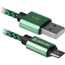 KABEL DEFENDER USB AM-MICRO BM 1.0m 2.1A ZIELONY