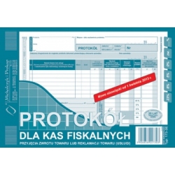 Protokół dla kas fiskalnych zwrotu lub reklamacji 173-3