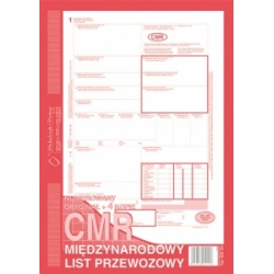 List przewozowy CMR A4 1+4 800-2