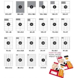 Etykiety samoprzylepne A4 38 / 21,2